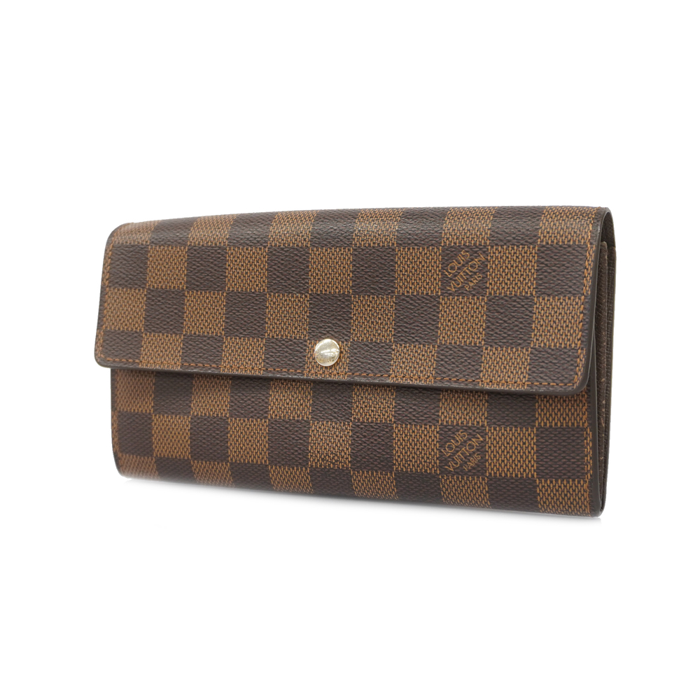 [3yc1780] Auth Louis Vuitton Bifold Long Wallet Damier Portefeuille Sala N61734